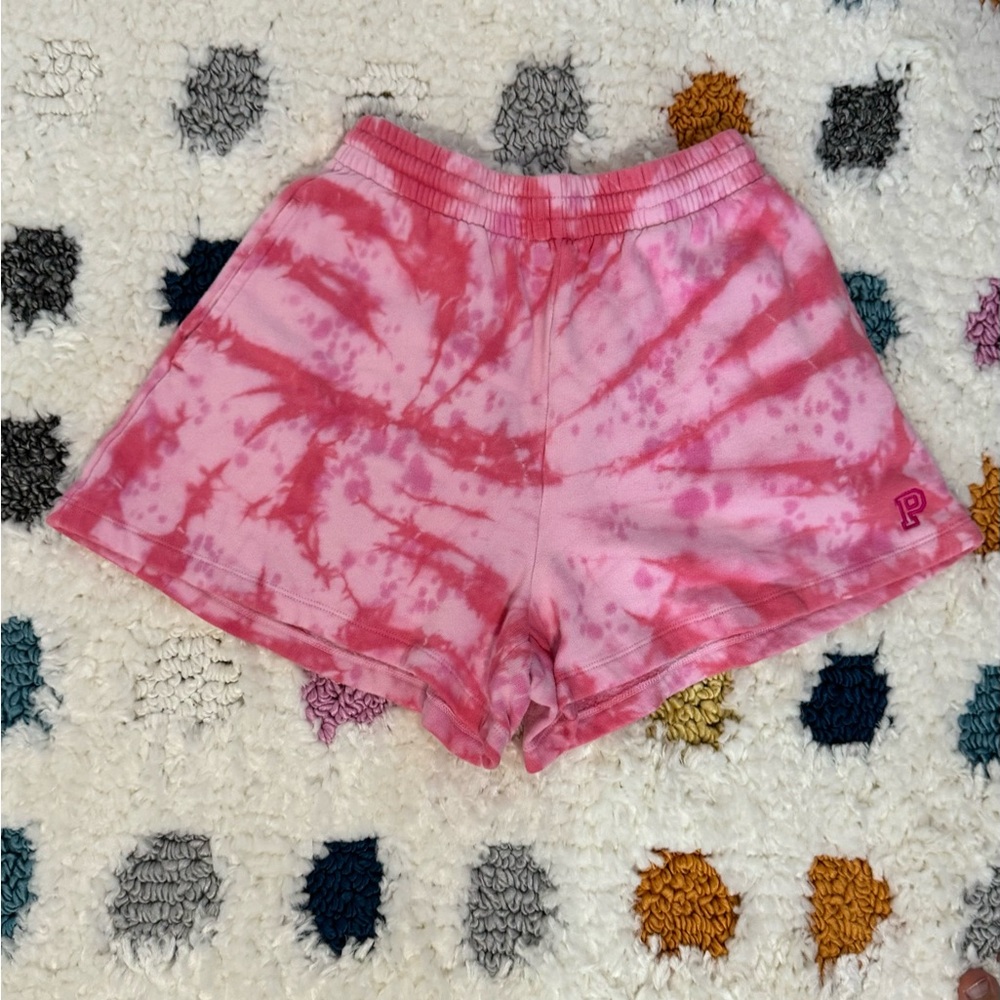 Pink tie dye pj shorts
